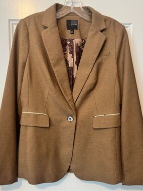 The Limited Tan Brown Blazer Womens Small Lined Tailored Workwear